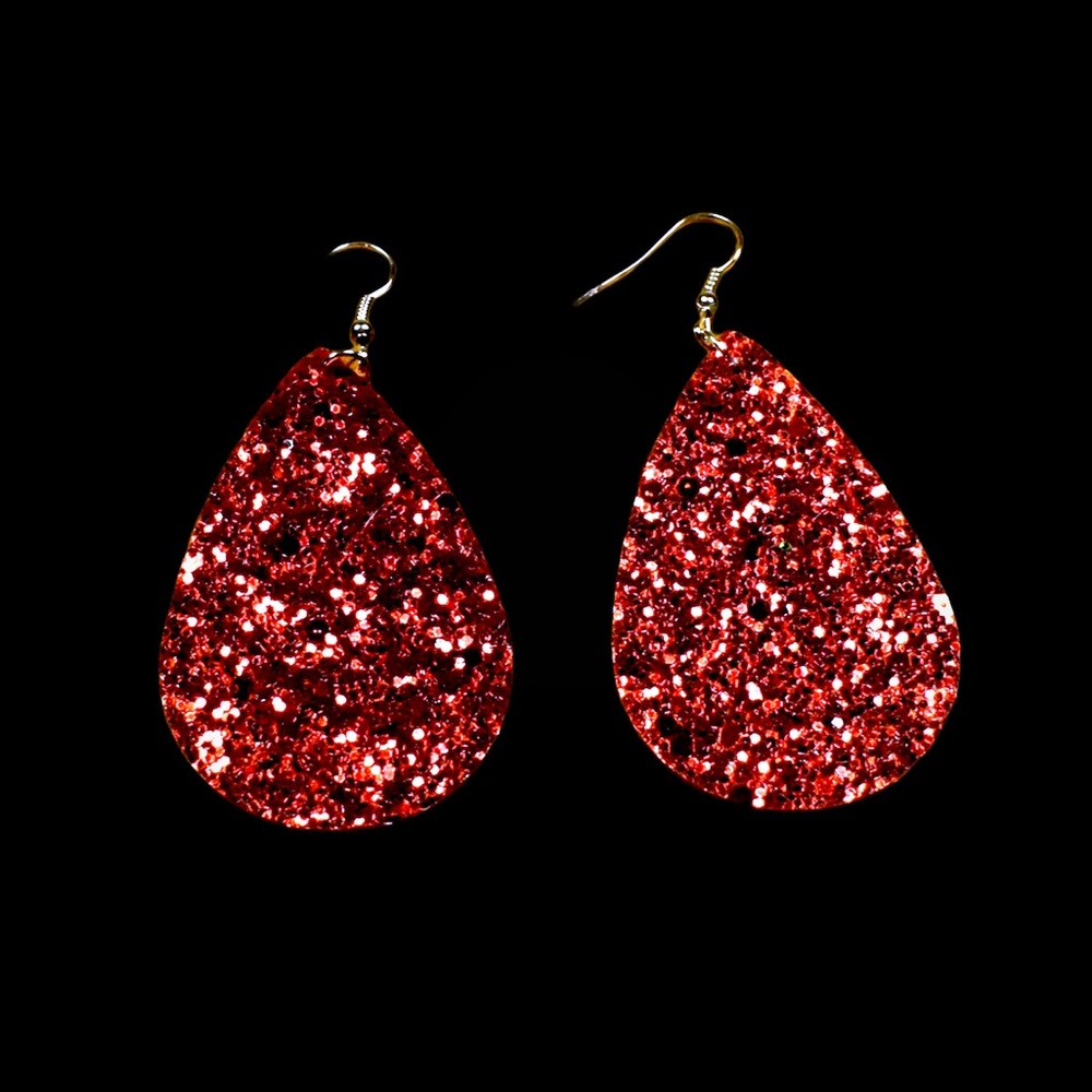Red Sparkle Earrings